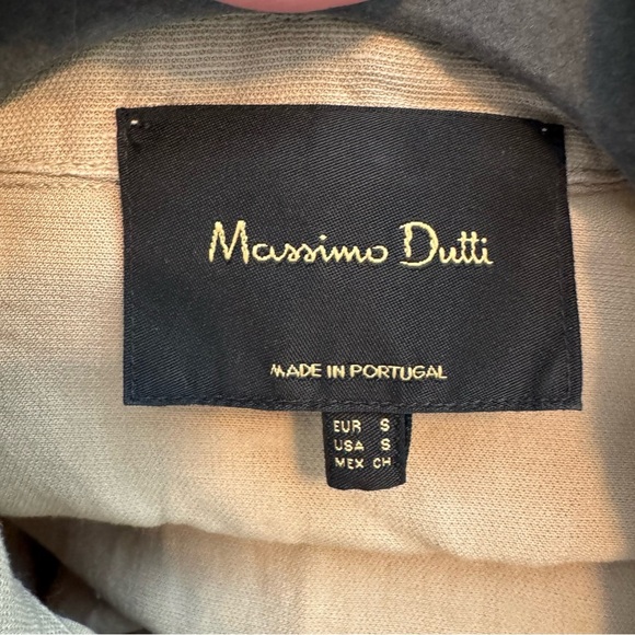 Massimo dutti linen blend blouse shirt oversized look light khaki - Picture 4 of 5